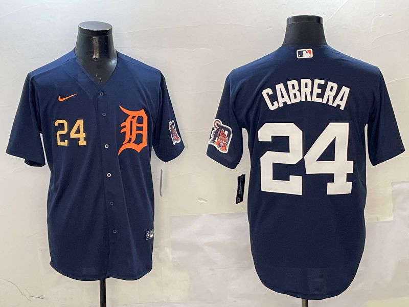 Men Detroit Tigers #24 Cabrera Drak Blue Game 2025 Nike MLB Jersey style 3114->detroit tigers->MLB Jersey